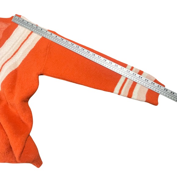 BiBi Women’s V-Neck Sweater in Orange and Cream Size L - Picture 8 of 10